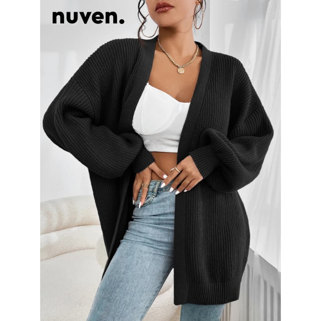 Blusa de Frio Feminina Sobretudo Feminino MODAL Liso Casaco Tricot Cardigan Feminino Liso