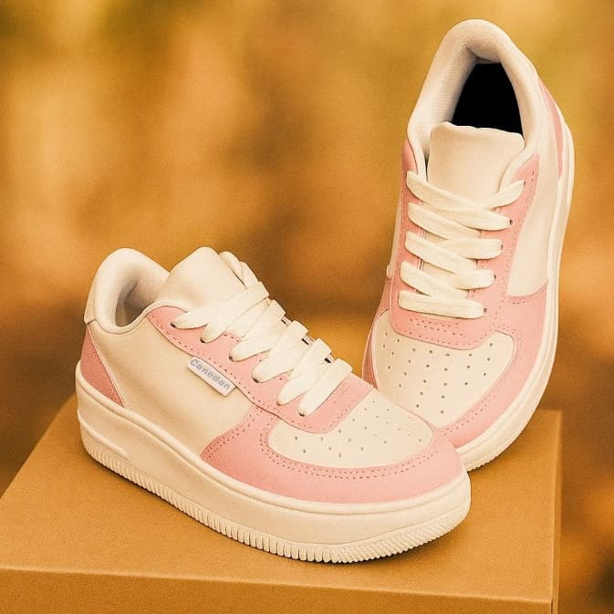 tenis casual feminino rosa super confortavel sola reta plataforma