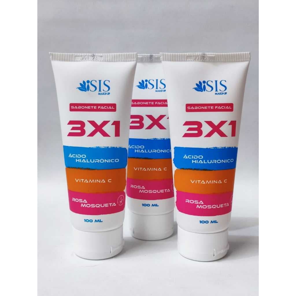 Kit 3 Sabonetes Faciais 3x1 - Ísis Make-up