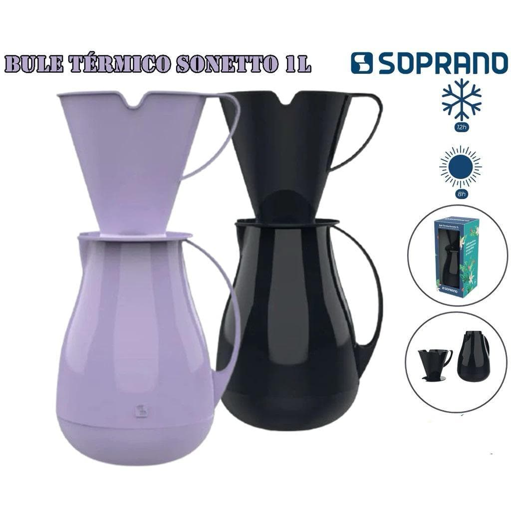 Bule Térmico Sonetto  1 Litro com suporte filtro - Soprano