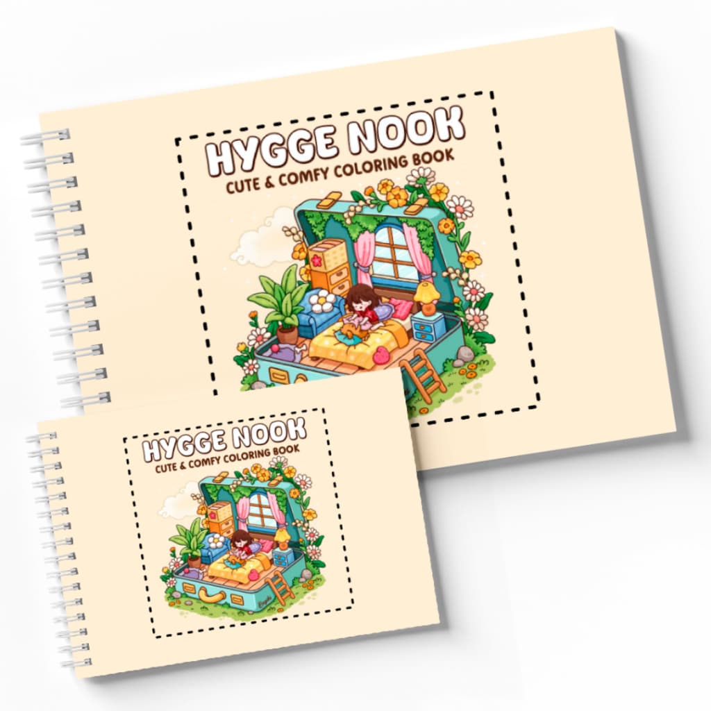 Livro de Colorir Hygge Nook Folhas em 180 GRAMAS Coloring Capa Dura