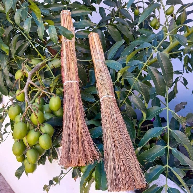 Vassourinha Caipira Kit Com 2 Peças 53cm Limpeza Calhas Fogão Lenha Artesanal
