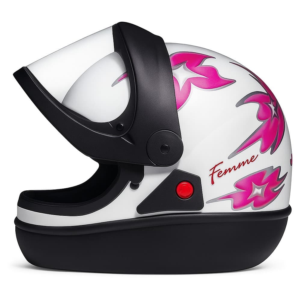 Capacete Feminino Moto San Marino Femme Automatico Feminino Branco