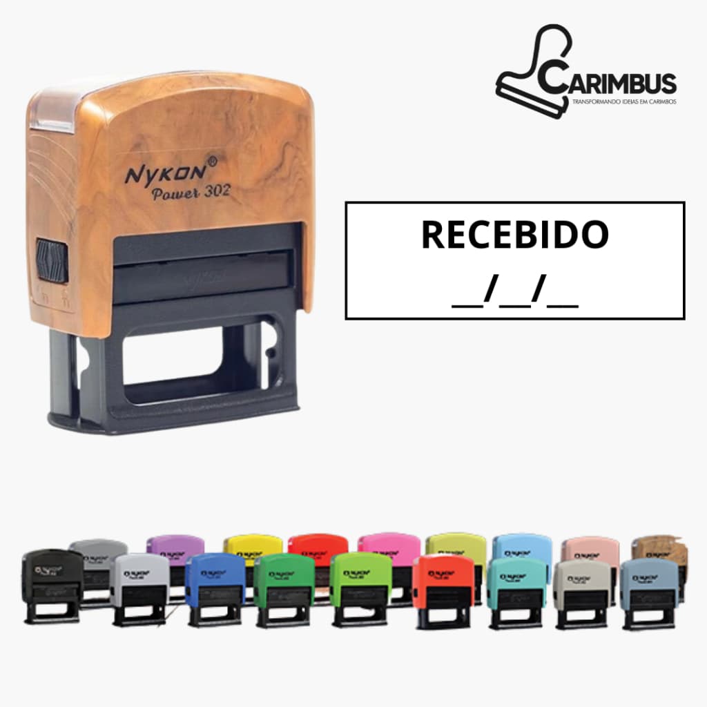 Carimbo Automático "RECEBIDO + DATA" Nykon 38X14