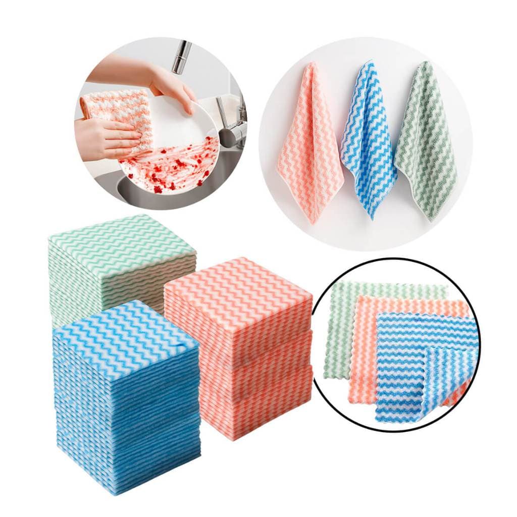 Kit 50 Panos Atoalhados Limpeza Multiuso Reutilizável | Panos Absorventes Secagem Rápida Para Casa Escritório
