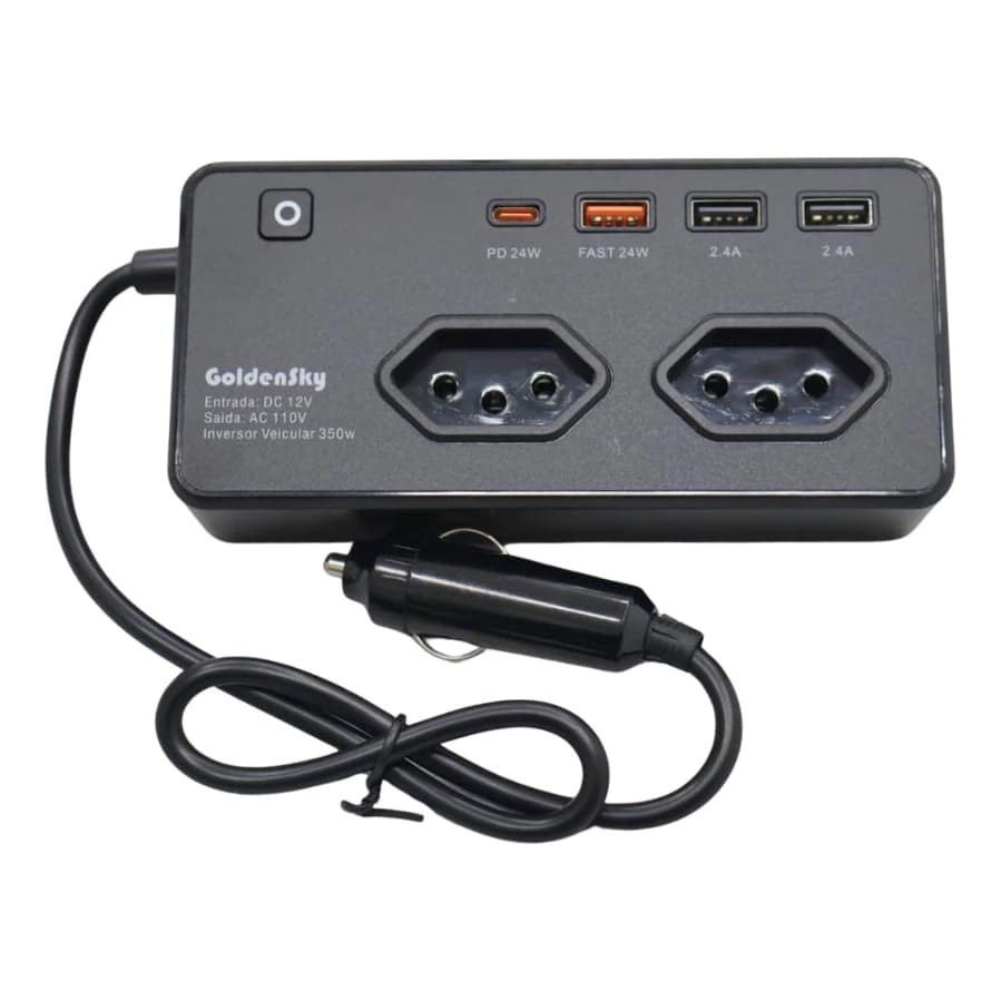 Inversor Conversor 350W 400w 12v/24v Para 110v/220v Tomada + 4 Usb 5v 1.2a
