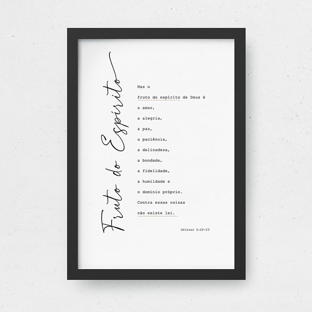 Quadro Fruto do Espírito A4 Quadro Cristão Gospel Quadro Decorativo