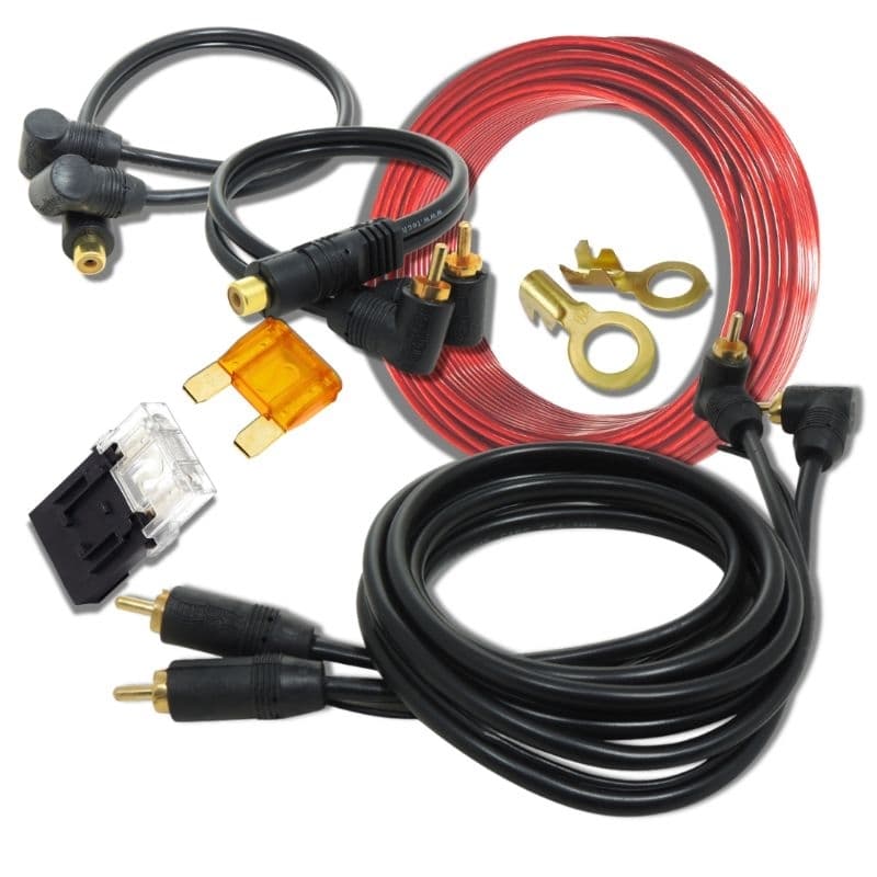 Kit de Instalação Fiação Caixa Bob RCA Preto c/ Remoto Som Automotivo Para Modulo Stetsom Taramps Soundigital Banda 400w