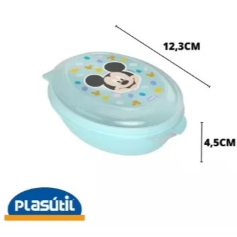 Saboneteira de Plástico Com Tampa Fixa Mickey e Minnie Saboneteira Lúdica Ursinho Plasutil