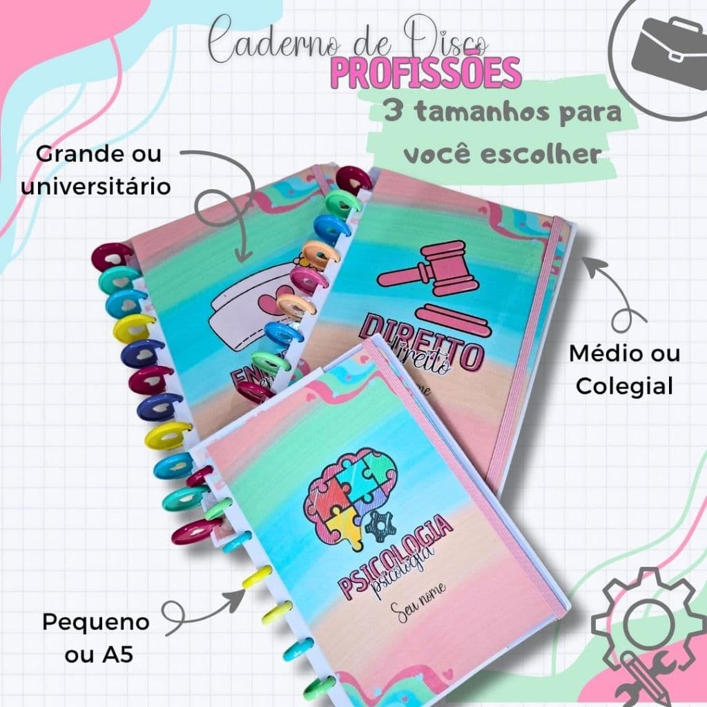 Caderno de disco todas as profissões