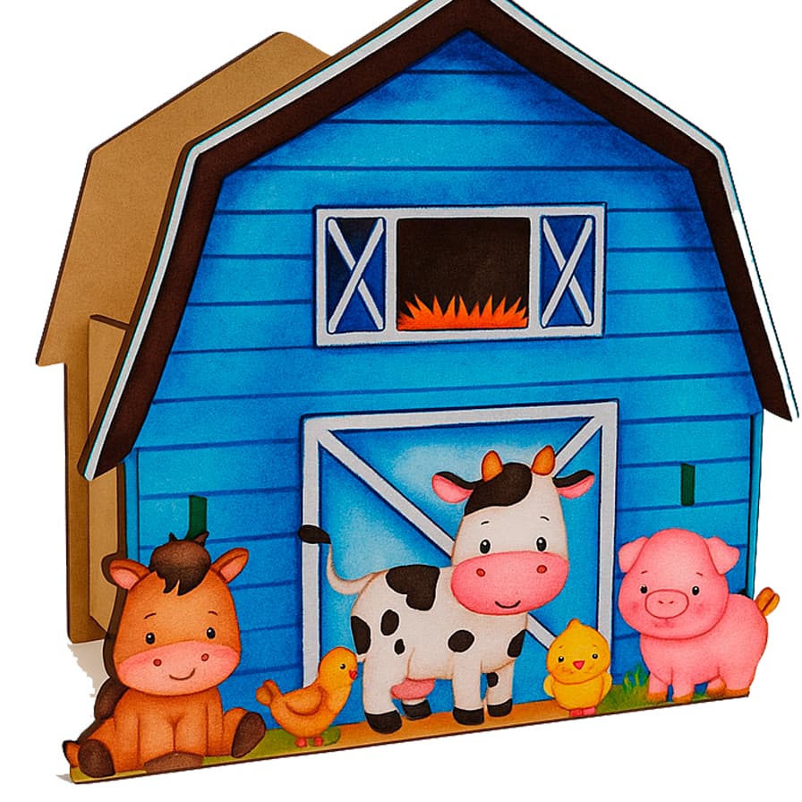 Centro de Mesa Fazendinha em MDF – Decoração Festa Infantil