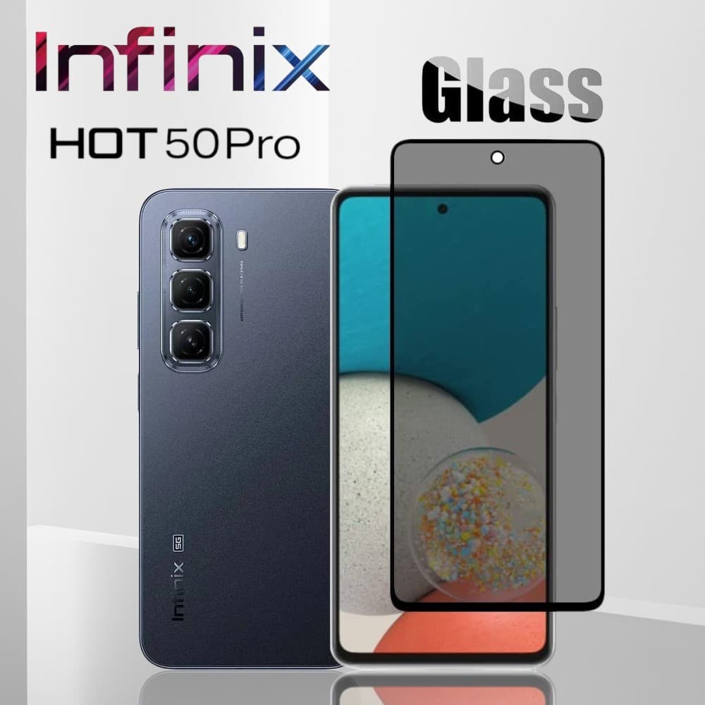 Película de Privacidade Vidro Temperado 3D Compatível para INFINIX HOT 50 PRO