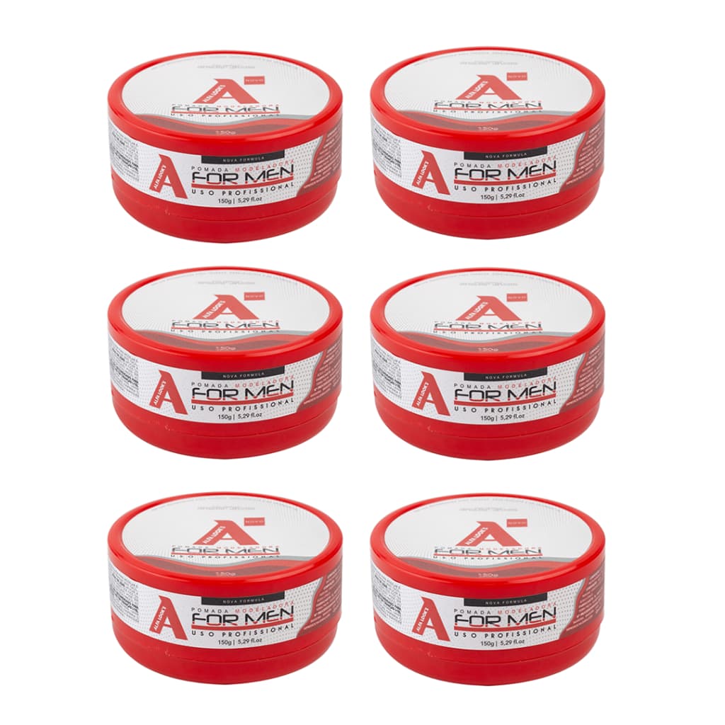 Kit 3 ou 6 Cera Modeladora Tradicional Efeito Brilho/Molhado For Men Alfa Look's 150g