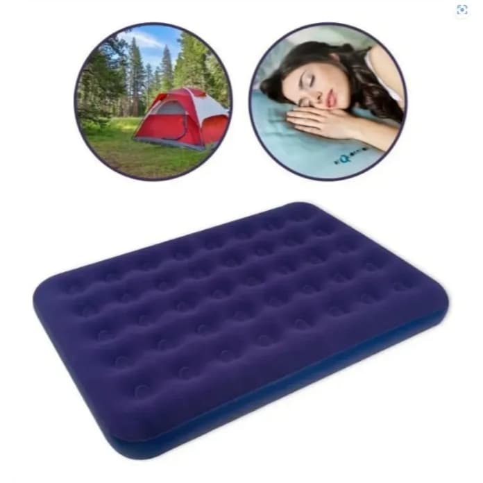 Colchão Inflável Casal Queen Helplo 191x137x22 Cor Azul