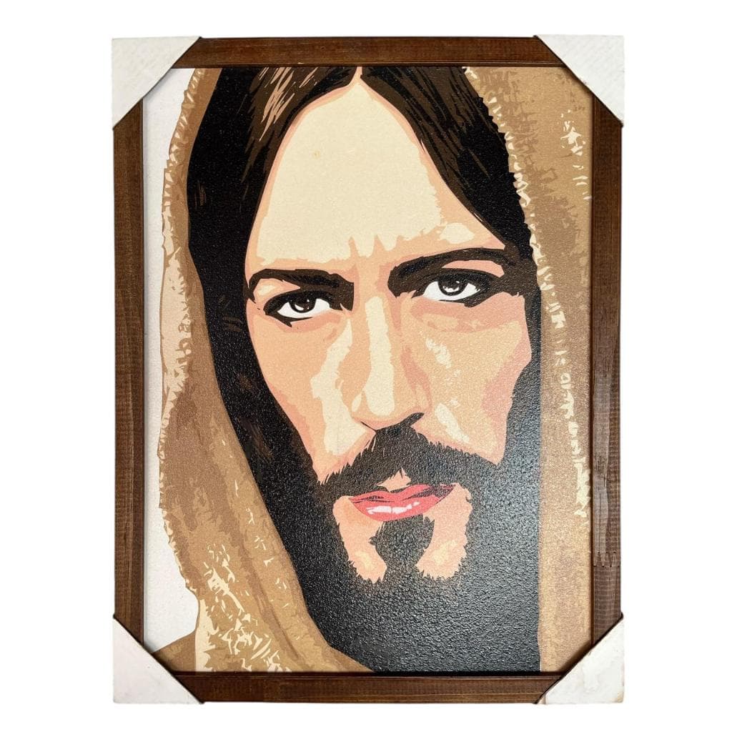 Quadro 30x40 Jesus Cristo Pintura Poster da artista Nadia Saraiva Linda Obra de Arte moldura fina
