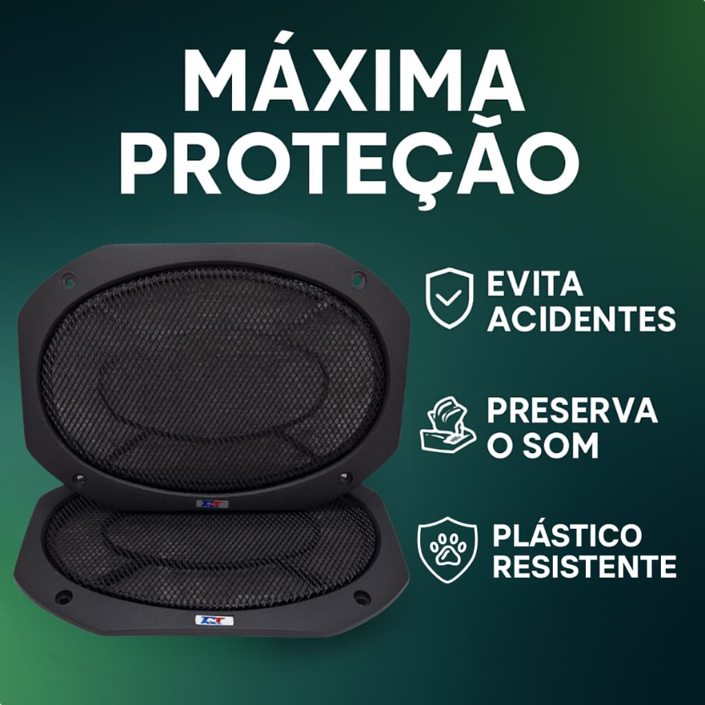 Tela Alto Falante 6x9 Polegadas Classica Par Grade Proteção Automotiva Hexagonal 69 Plastico Retro
