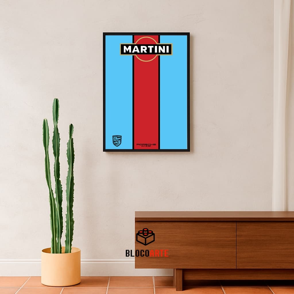 Pôster Expositor Porsche 911 RSR Martini 50x70cm Fosco | Com ou Sem Suporte