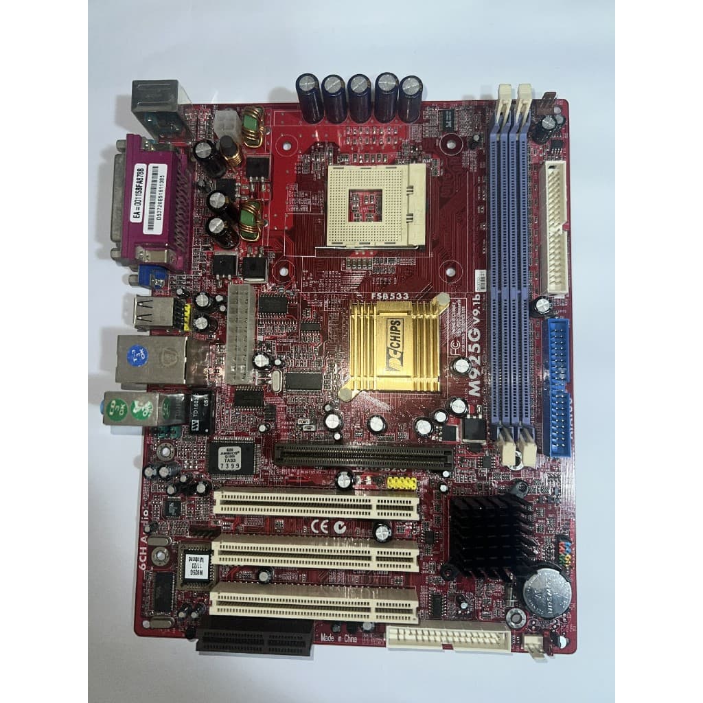 Placa-mãe PC-Chips M925G 478 DDR1 AGP Retro! Antigo!