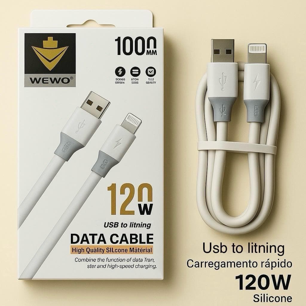 Cabo de Dados WEWO – Potência de 120W e Qualidade Premium!