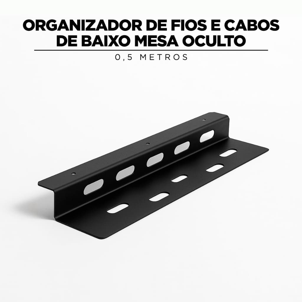 Organizador De Fios E Cabos De Baixo Mesa Oculto 0,5 Metros