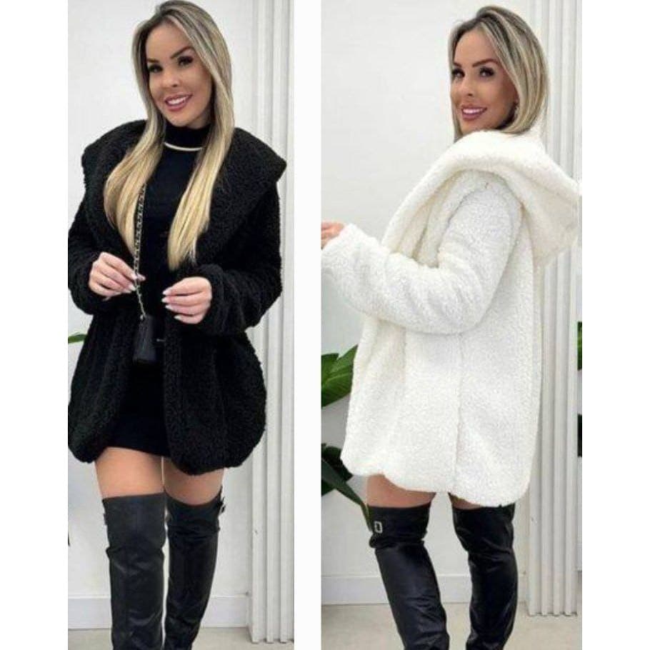 Kit 2 Casaco Feminino Teddy com Capuz Duplo