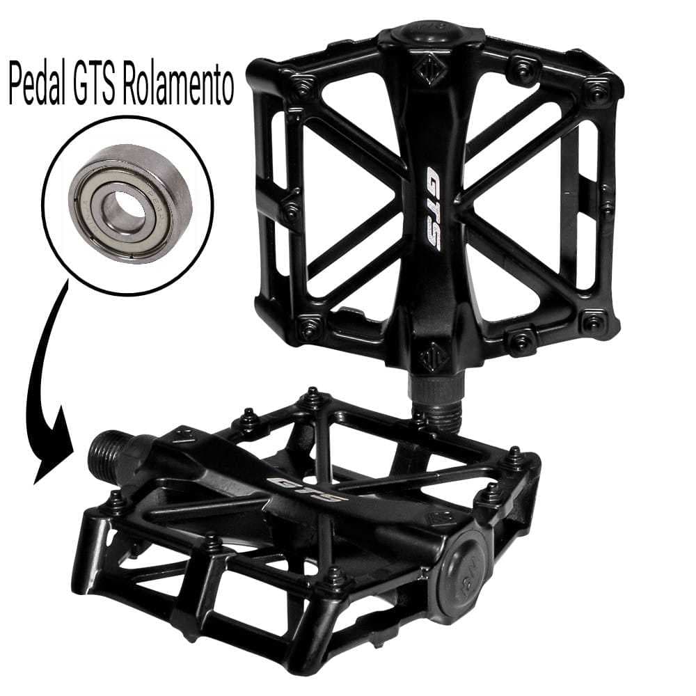 Pedal Rolamento Gts Plataforma Aluminio Rosca Grossa Bike