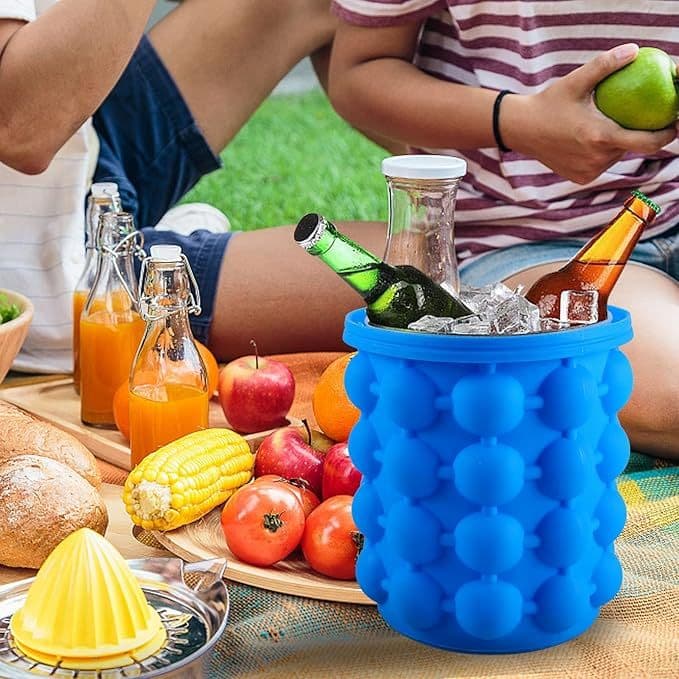 Mini Balde de Gelo Silicone Térmico Fazer Gelo Rápido Bebidas Prático Refrescantes Gelar Lata