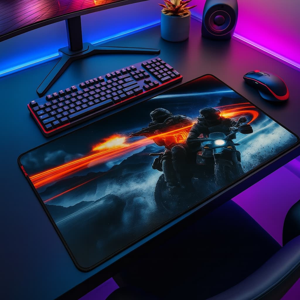Mouse Pad Gamer Battlefield  32×42 cm de Tecido Suave com Base Antiderrapante, Controle e Desempenho