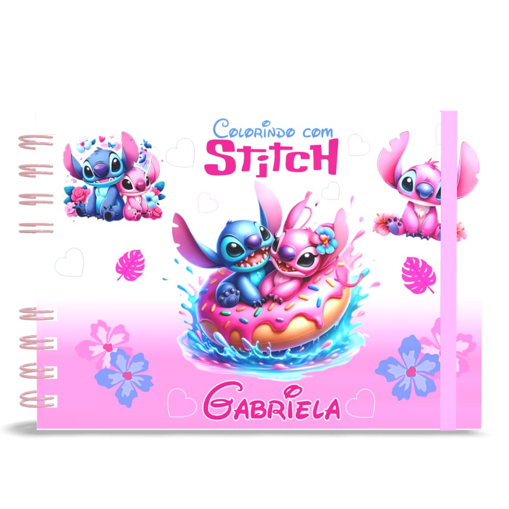 caderno/livro para colorir a5 50 folhas 180g stitch nome princesas bobie goods pintar 21x14cm presente menina criança