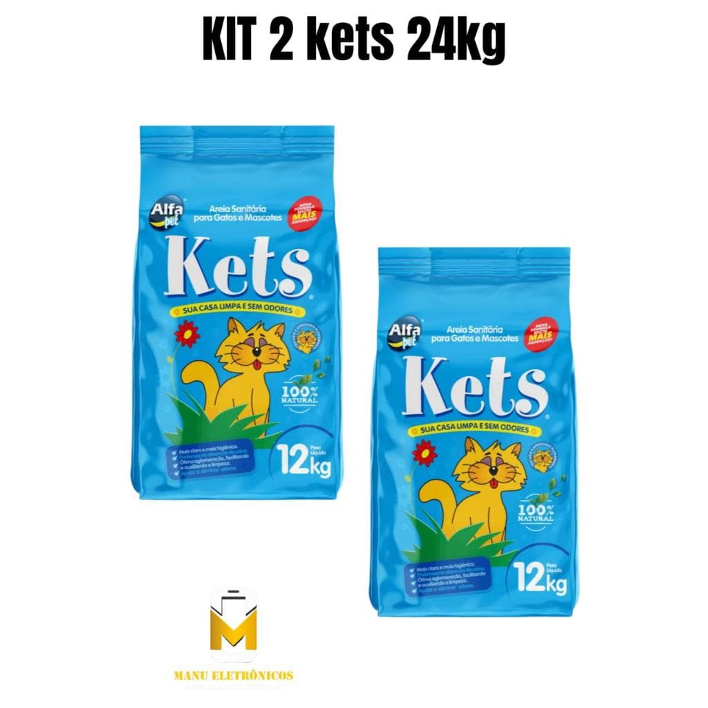 Areia Sanitária Higiênica Para Gatos Anti Odor Kets Pacote de 12kg ENTREGA IMEDIATA