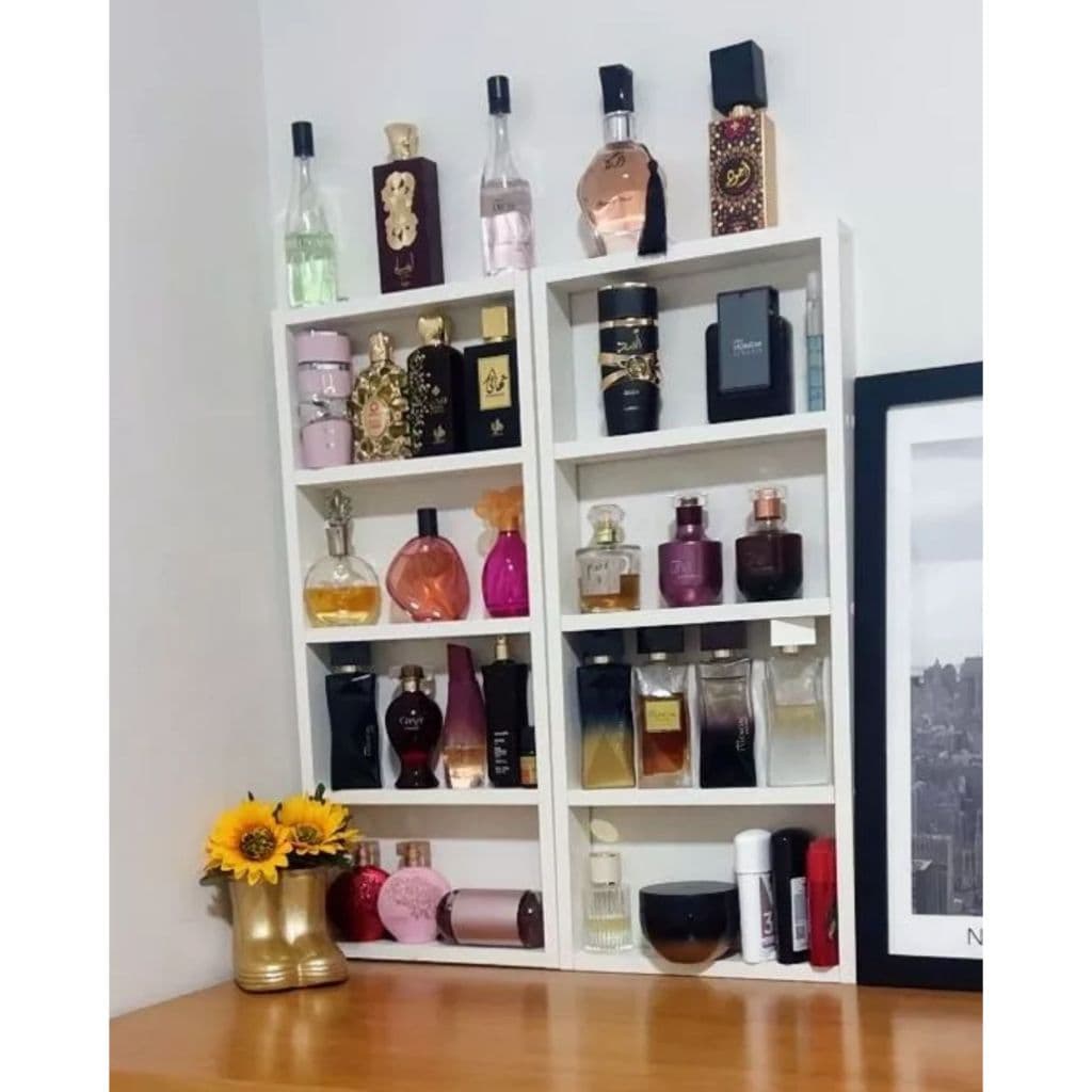 organizador de perfume expositor em cor branco