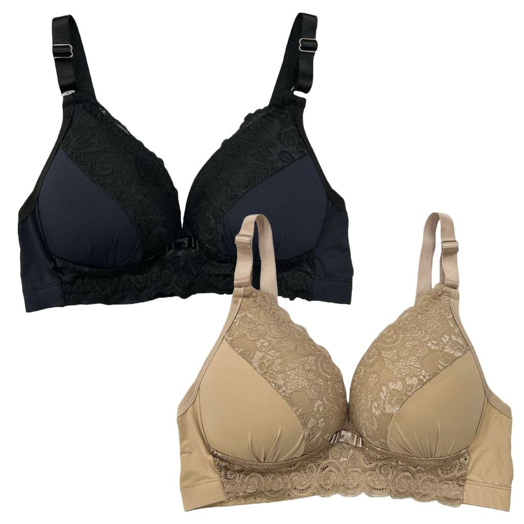 Kit 2 Sutiãs Com Bojo Soft Plus Size Sem Aro Com Renda Reforçado