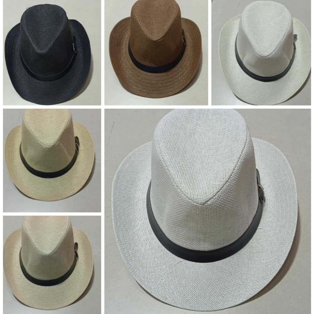 Chapéu Panamá Praia Aba Curva Fita de couro Moda Masculino Femenino Colorido