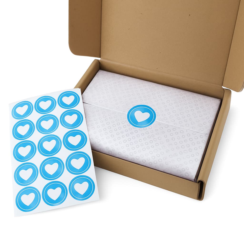 Adesivo Lacre Coração 3cm para Papel de Seda e Embalagens | Kit com 50 ou 100 Unidades