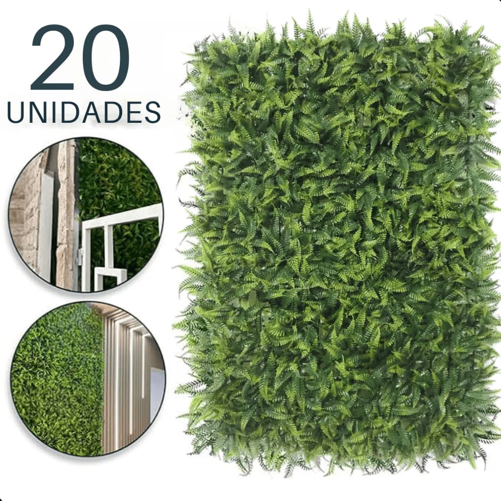 Placa samambaia Artificial jardim vertical parede artificial decorativa 40x60 Folhagens muro