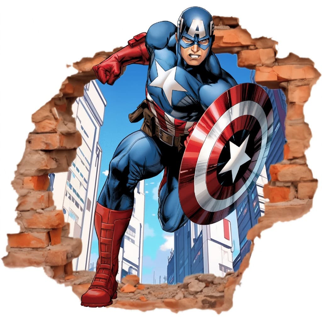 Papel de parede CAPITÃO AMÉRICA - Avengers Vingadores Marvel 85x 85 cm