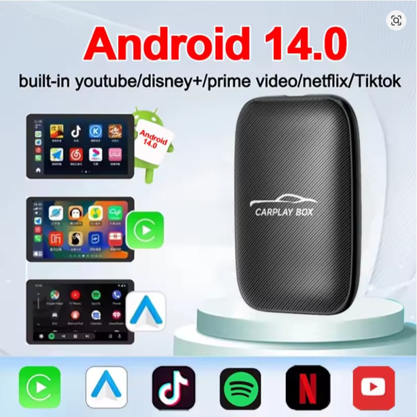 3 em 1 Carplay Sem Fio E Adaptador Automático Android Construído Netflix YouTube Cartão Support TF Card Play