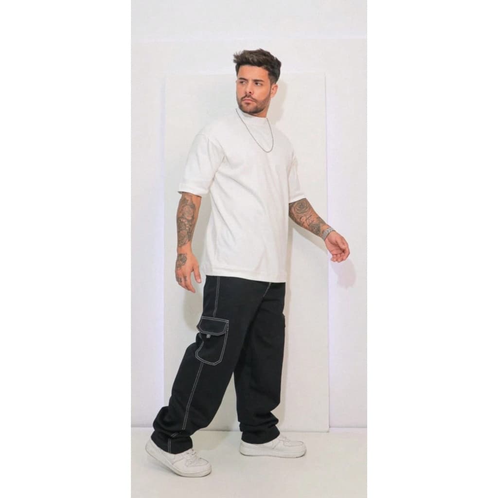 CALÇA CARGO SK8  BOCA LARGA RETA BALÃO