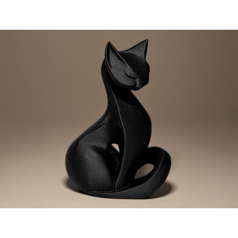 Escultura Moderna de Gato Minimalista – Impressão 3D
