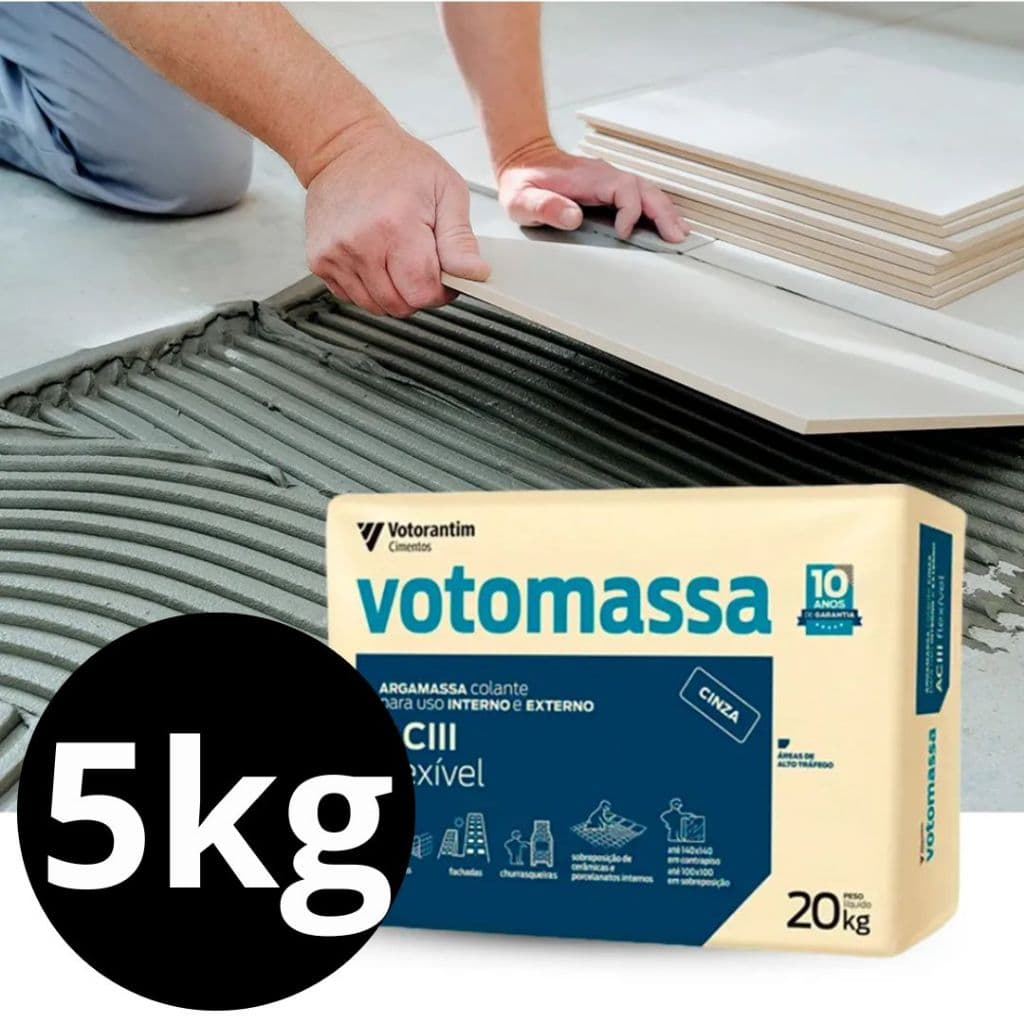 Argamassa AC-3 5KG CINZA Porcelanatos Piscinas Piso sobre Piso Churrasqueiras