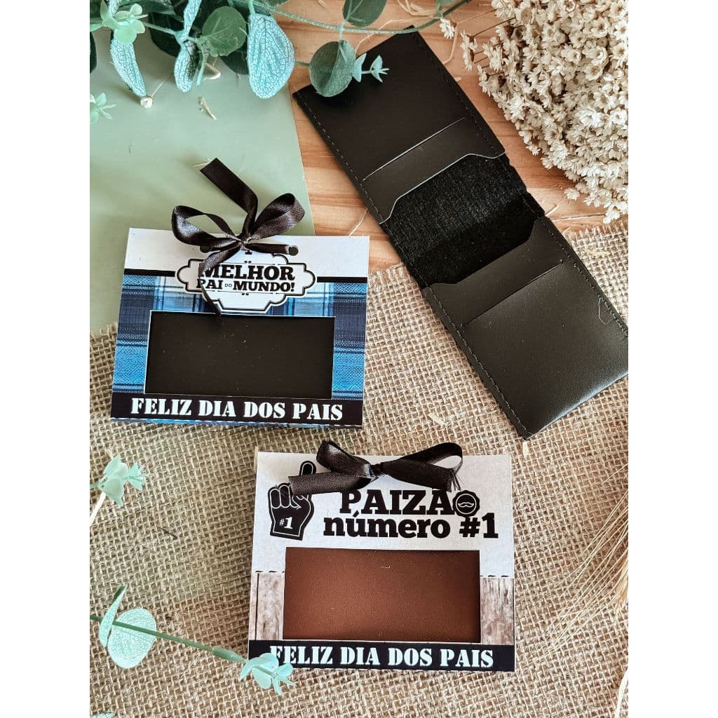 Card Porta Carteira para Feliz Dia dos Pais (NÃO ACOMPANHA CARTEIRA) Mimo, Brinde.