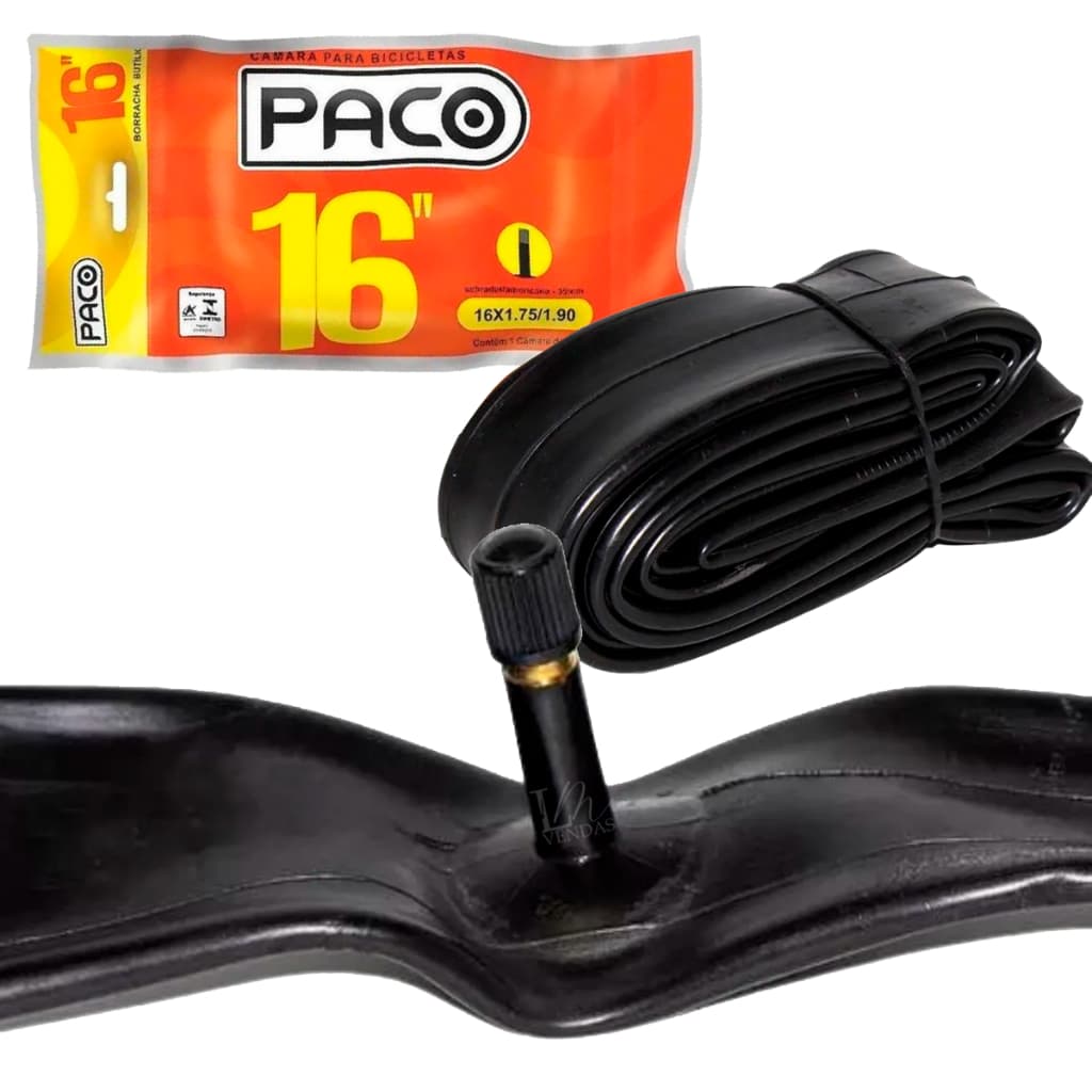 Kit 2 Câmara de Ar 16x1.75 Bike Infantil Aro 16 Bico Grosso Polegada Bicicleta Infantil Borracha Reforçada