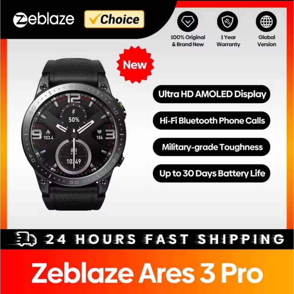Relogio Inteligente Zeblaze Ares 3 PRO Display 1.43 Amoled Chamadas Bluetooth Faz e recebe chamadas