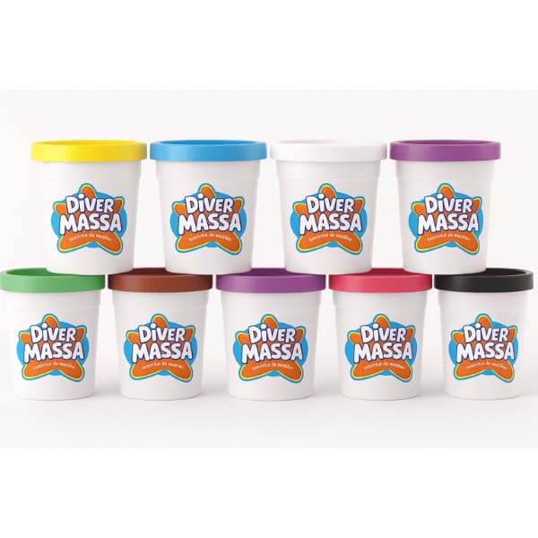Kit 10/24/48 Potes de Massinha de Modelar Diver Massa - Cores Sortidas