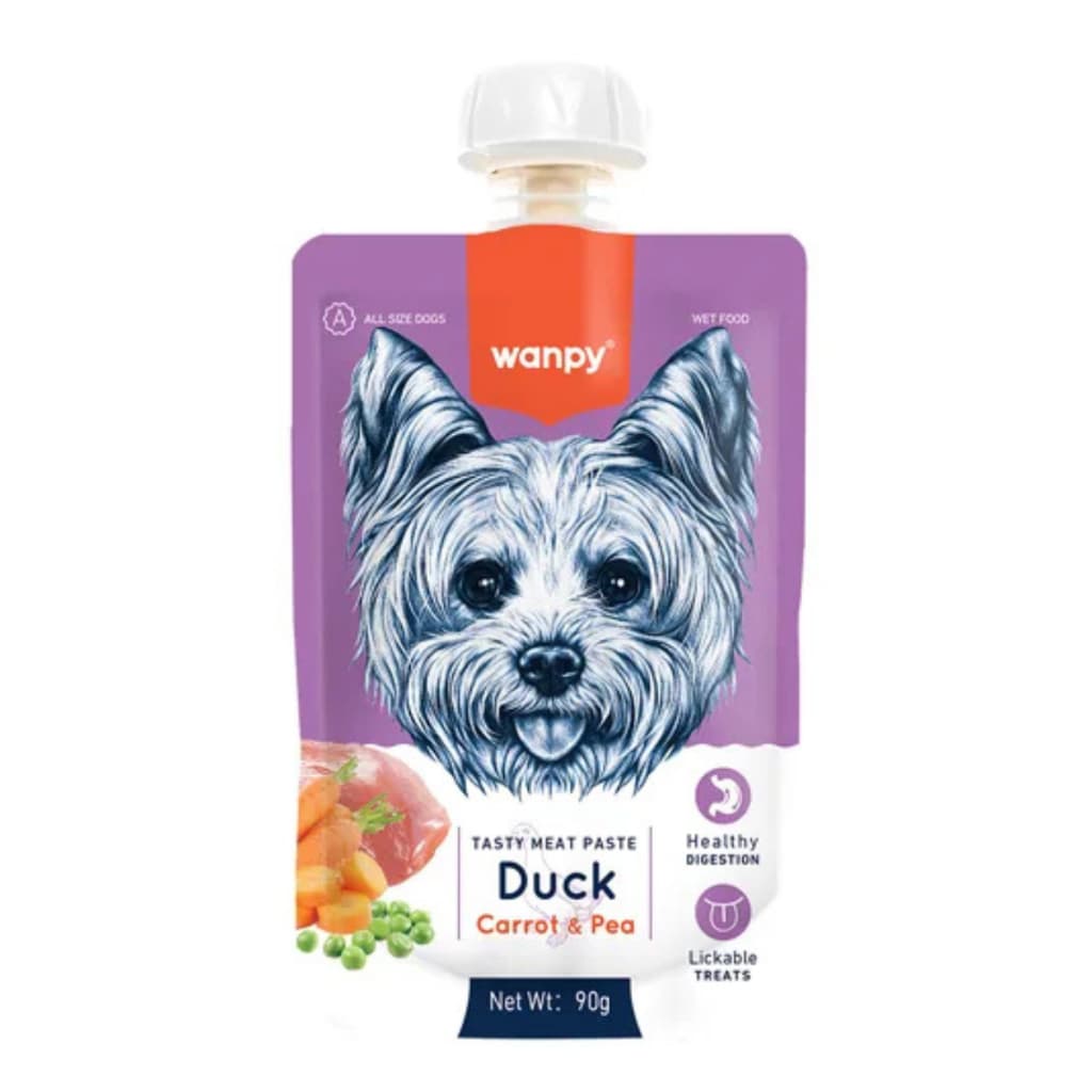 Wanpy Petisco Para Cachorro Creamy Sachê De Pato, Cenoura e Ervilha 90g Novidade