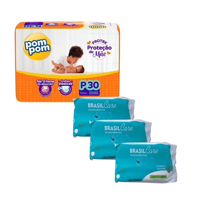 Kit Fraldas Pom Pom P M G Xg Xxg Grandinhos