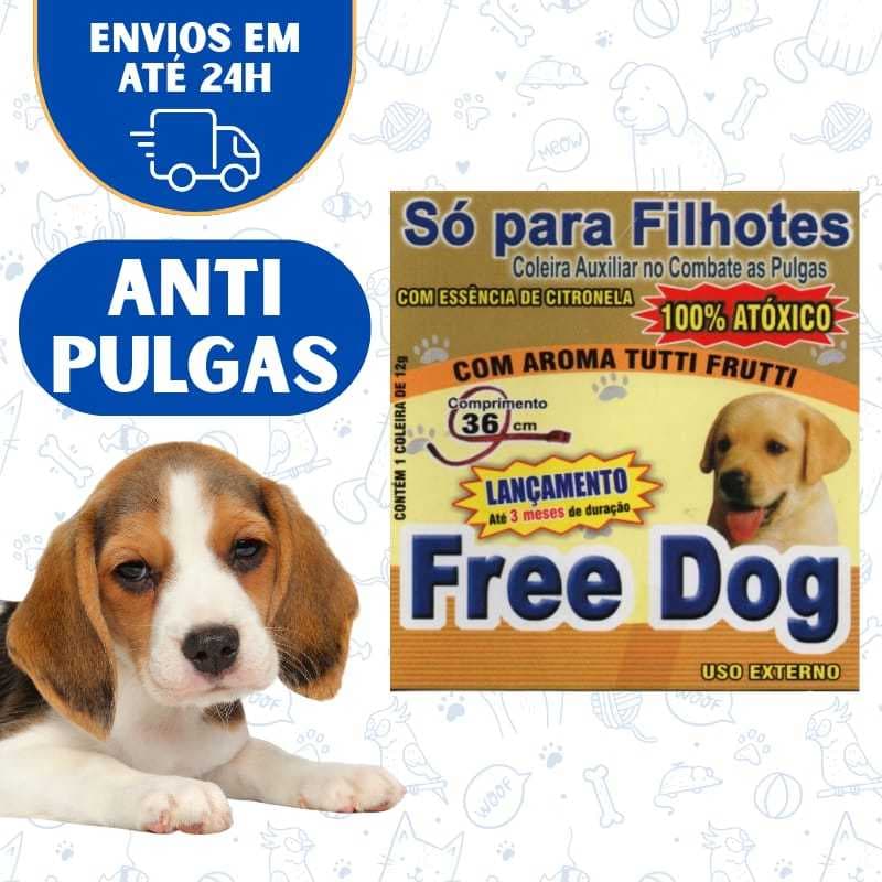 Coleira Pet Filhote Antipulga Cachorro Free Dog Filhotes E Cat