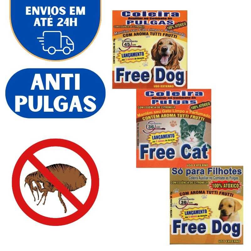 Coleira Para Gatos Cachorro AntiPulgas Pet Free Cat Free Dog