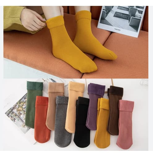 kit 6 Pares de Meia  Forrada Termica cores aleatorias