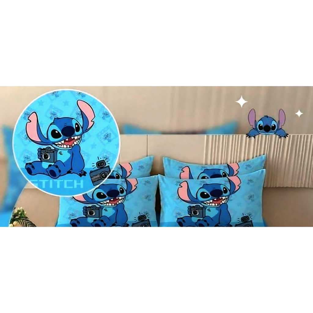 Kit Fronha do Stitch + Travesseiro | Infantil e Juvenil | Toque Macio | Presente Criativo | 50x70cm